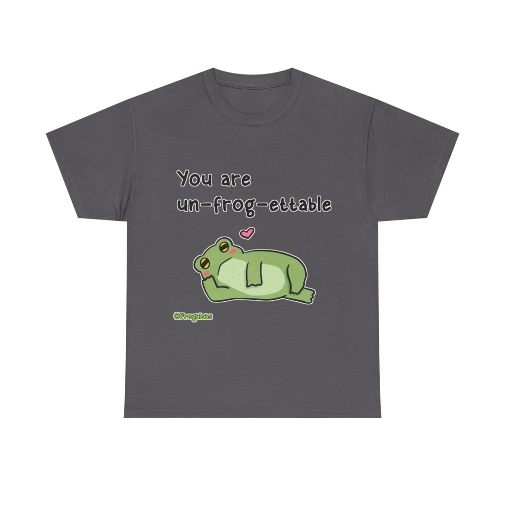 T-Shirt with 'Un-frog-ettable' Pun Frog Graphic