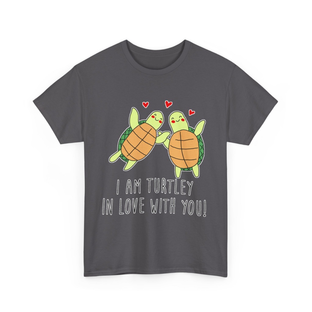 White T-Shirt: 'Turtley In Love' Cute Turtle Couple