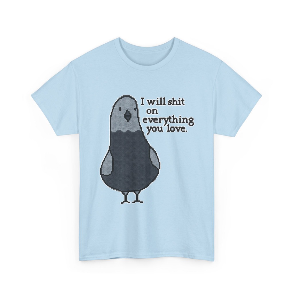 Pixel Art Pigeon Slogan T-Shirt