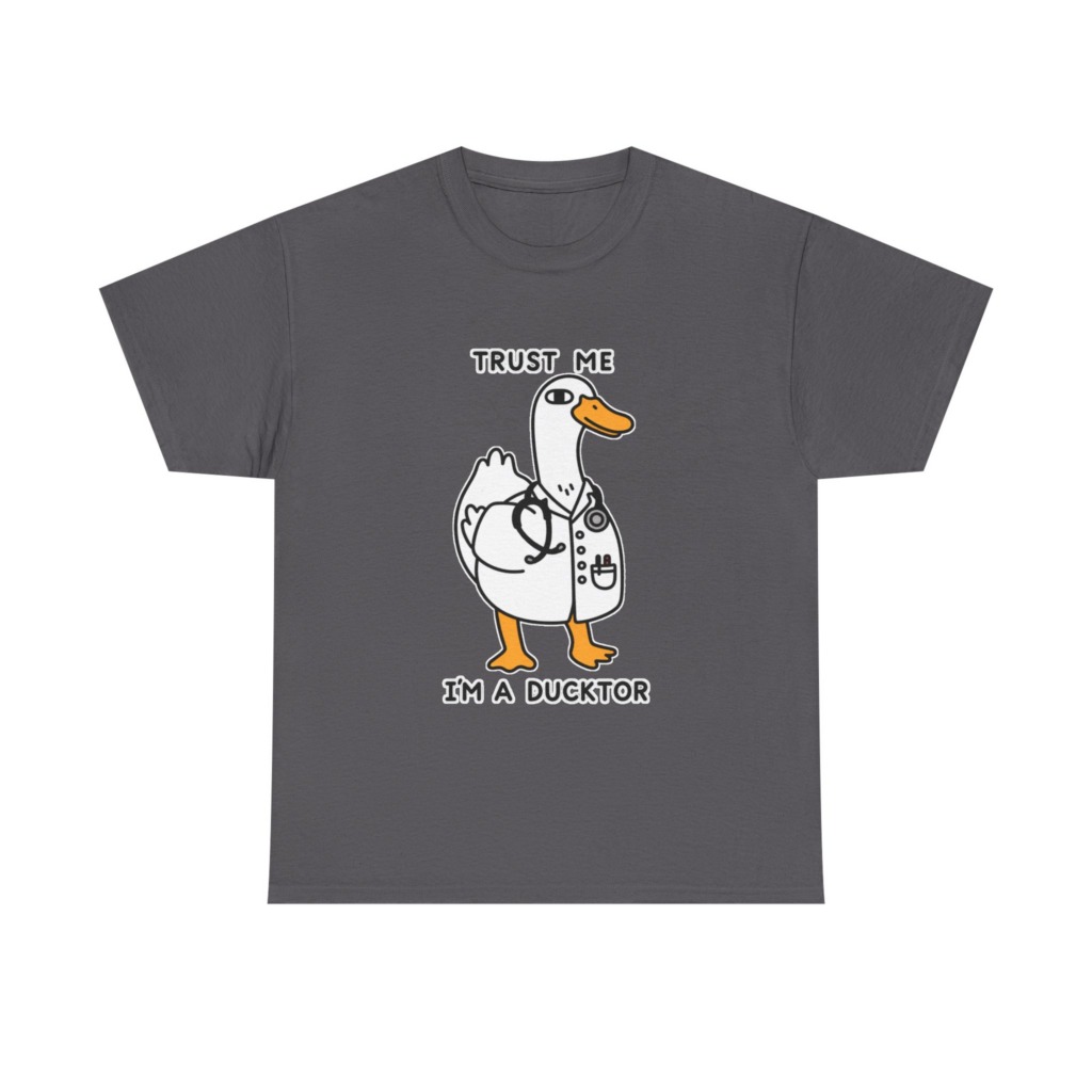 T-shirt with Doctor Duck 'Trust Me, I'm a Ducktor' Print