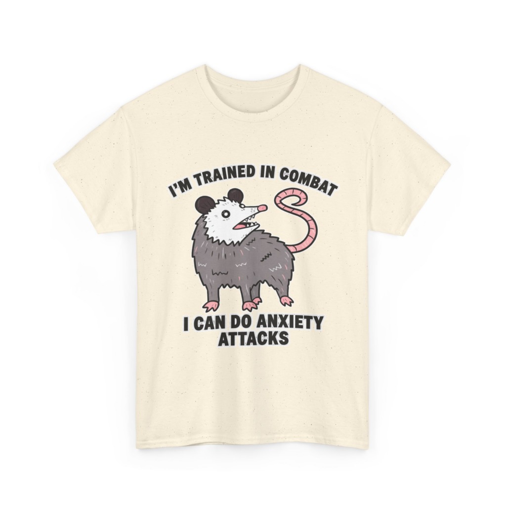 Opossum Combat Anxiety Attack Graphic T-Shirt