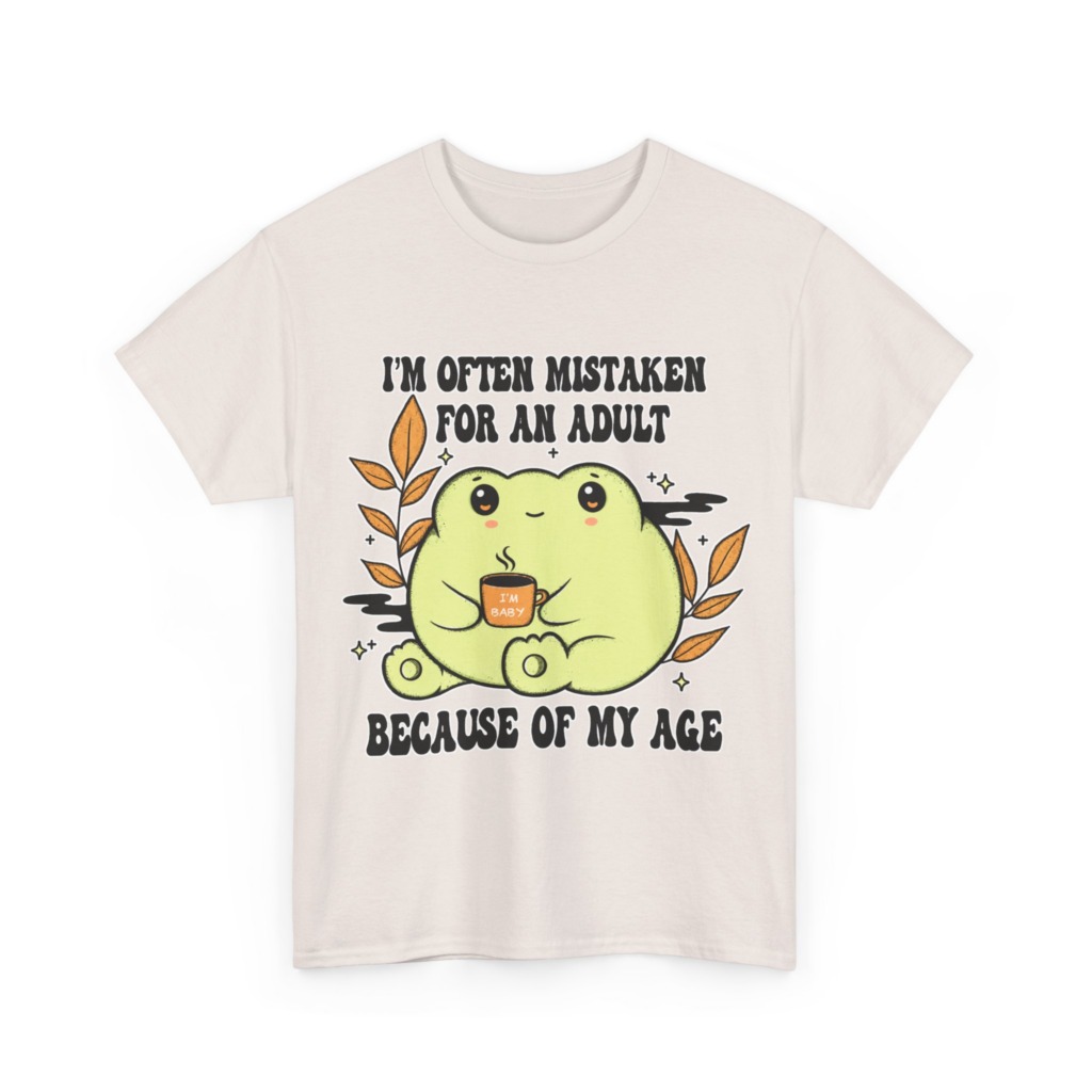 Graphic Tee: 'Mistaken for Adult, I'm Baby' Frog Design