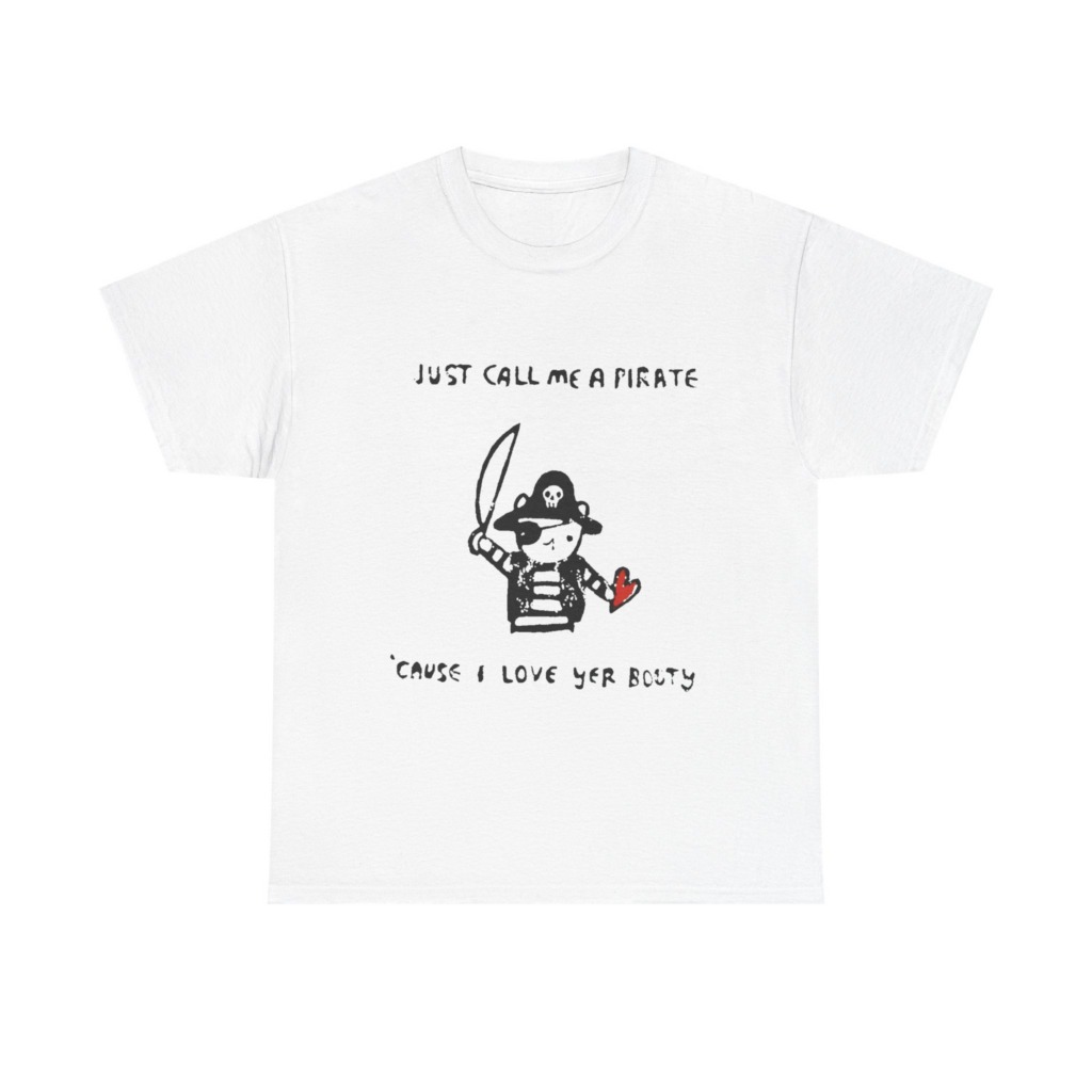 Black T-Shirt with Embroidered Red Heart