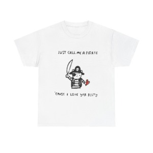 Black T-Shirt with Embroidered Red Heart