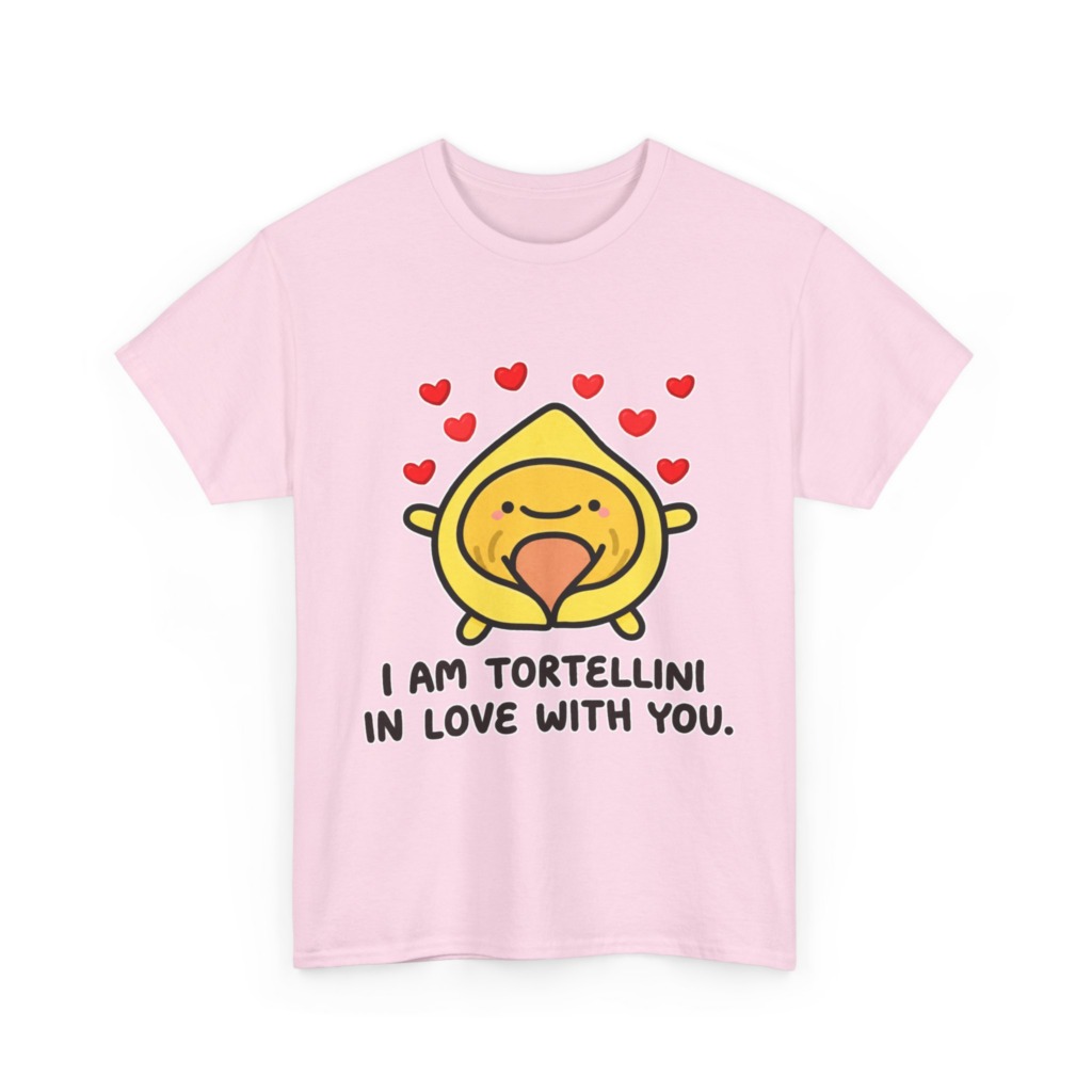 T-Shirt with Tortellini in Love Graphic