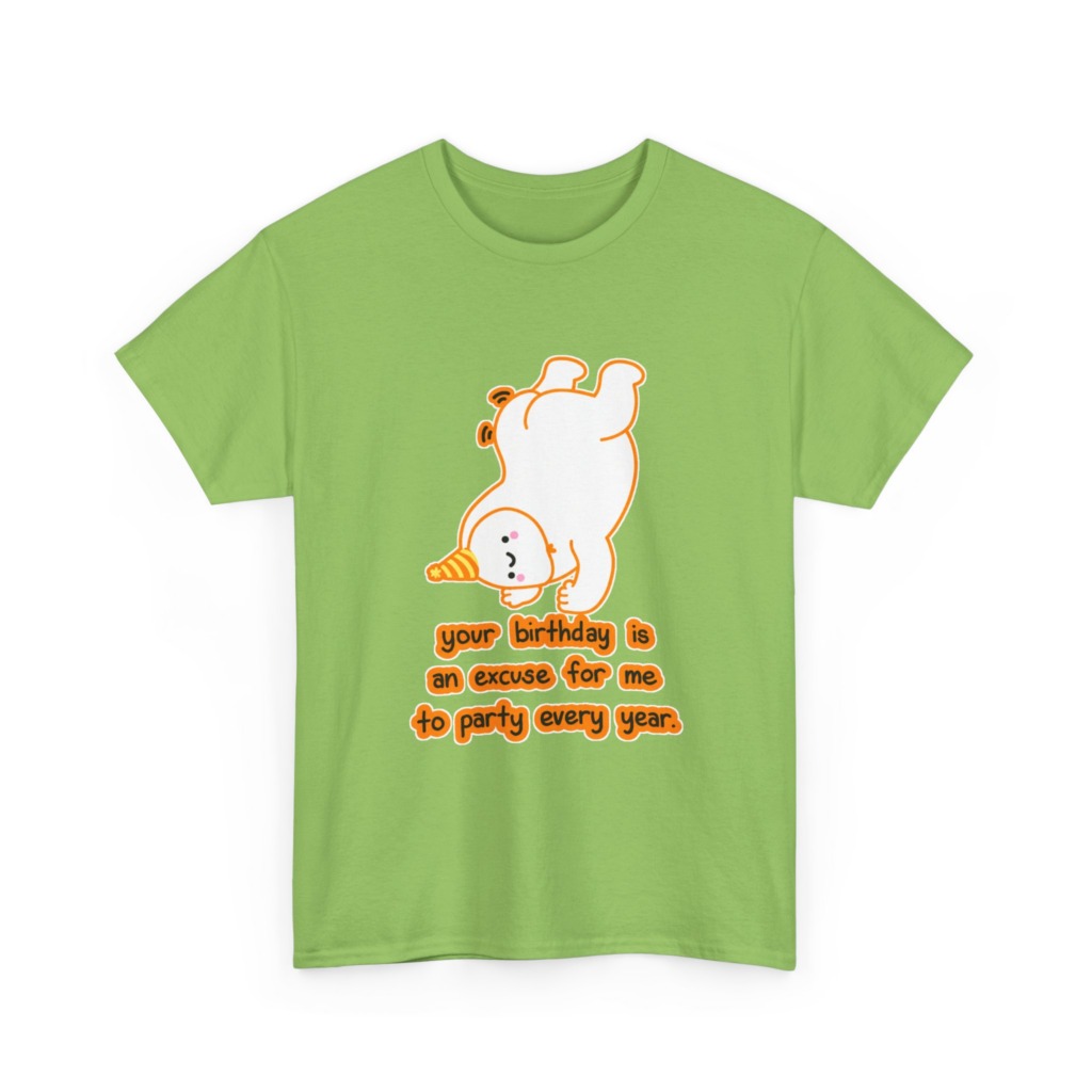 T-Shirt: Playful Handstand Bear Birthday Quote