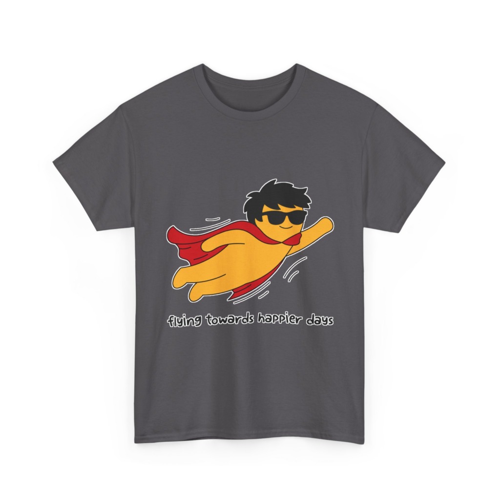 T-Shirt: Flying Hero 'Happier Days' Graphic Print