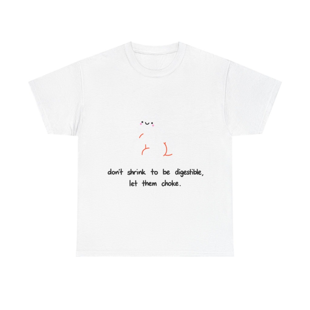 White Happy Blob 'Don't Shrink' Graphic T-Shirt