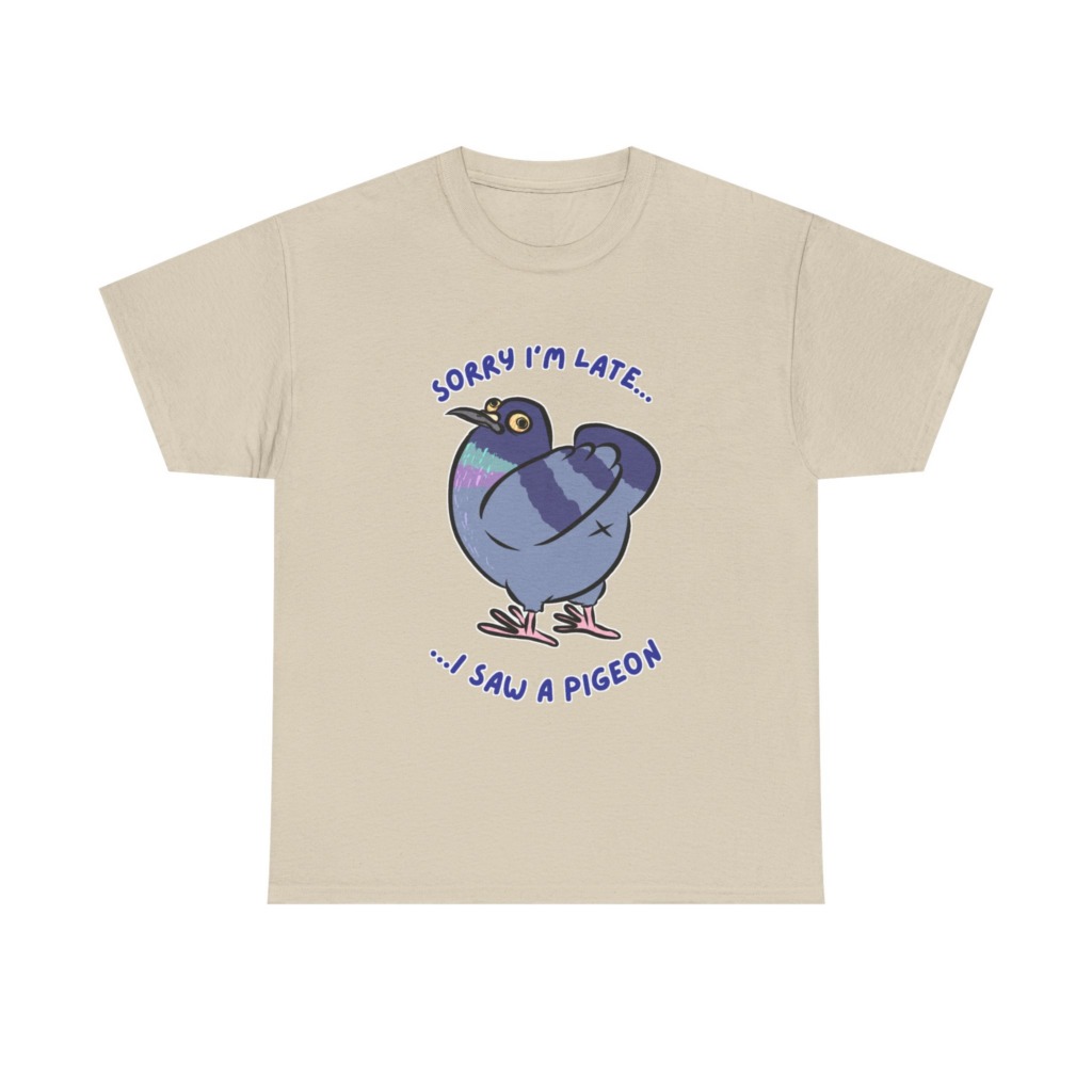 Pigeon 'Sorry I'm Late' Graphic T-Shirt