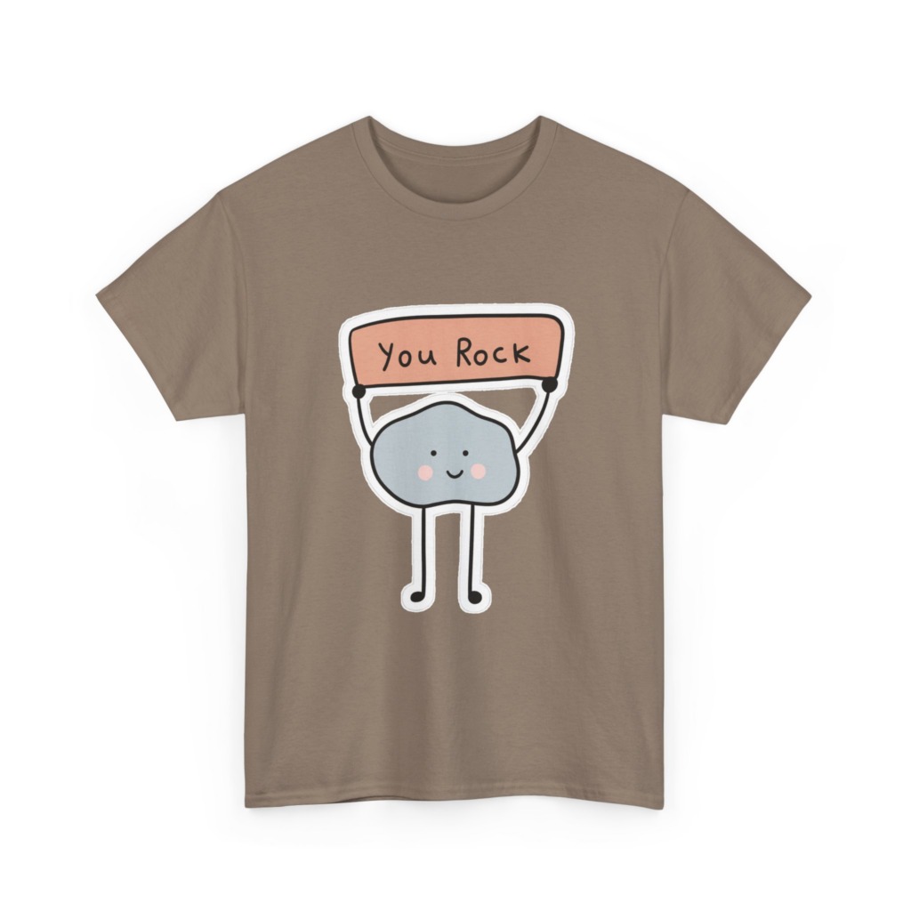 T-Shirt with Cute "You Rock" Cartoon Rock Design