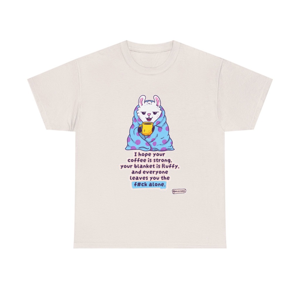 Sarcastic Llama Coffee & Blanket Graphic T-Shirt