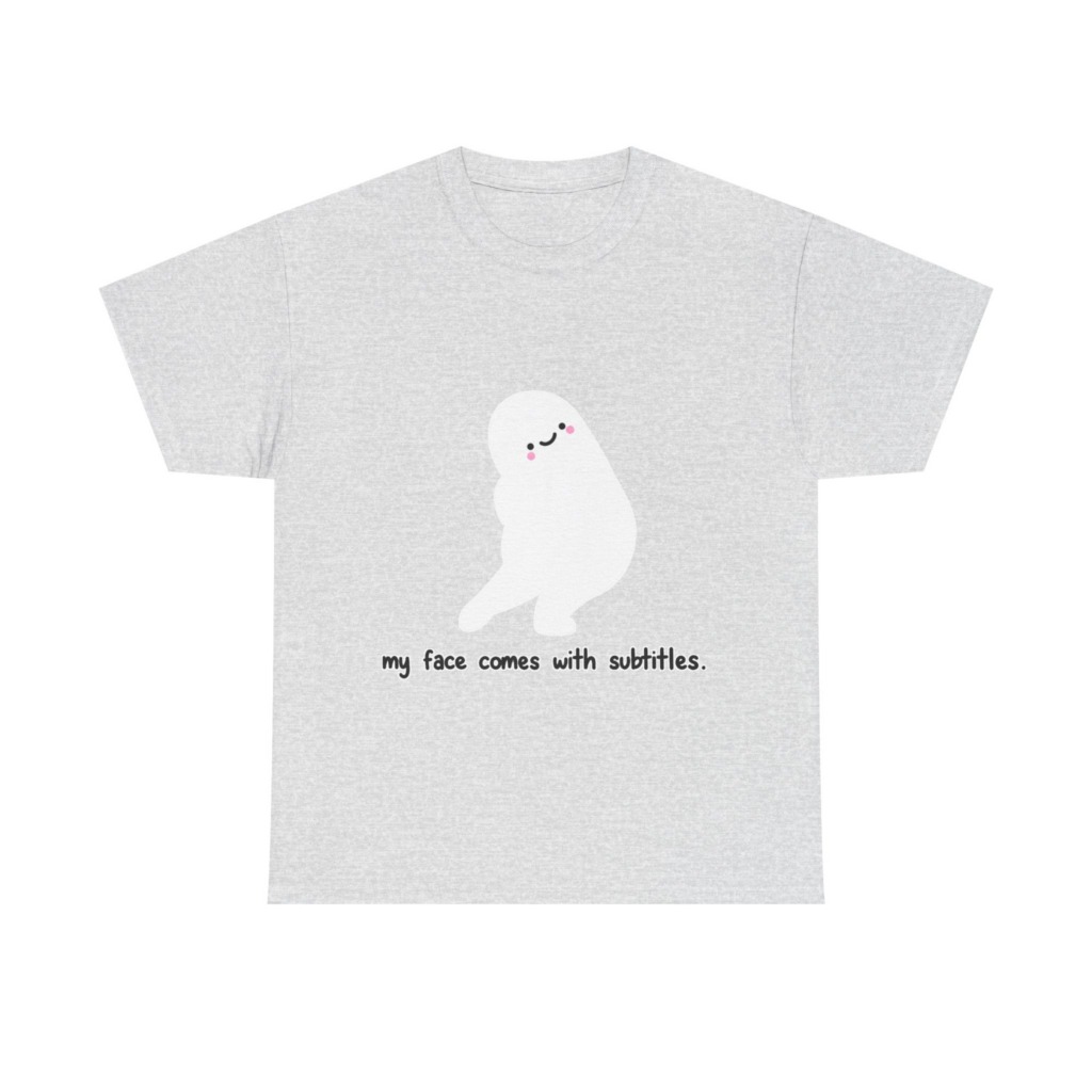 White 'My Face Comes With Subtitles' T-Shirt