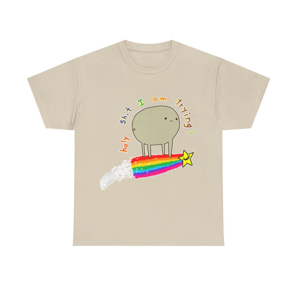 'I Am Trying' Blob Rainbow Graphic Tee