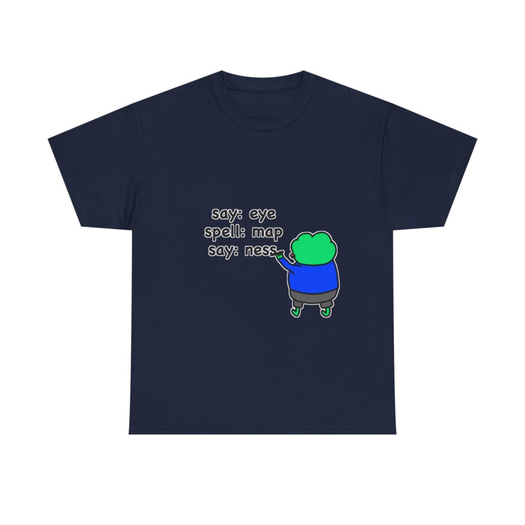Eye Map Ness" Funny Character Graphic T-Shirt