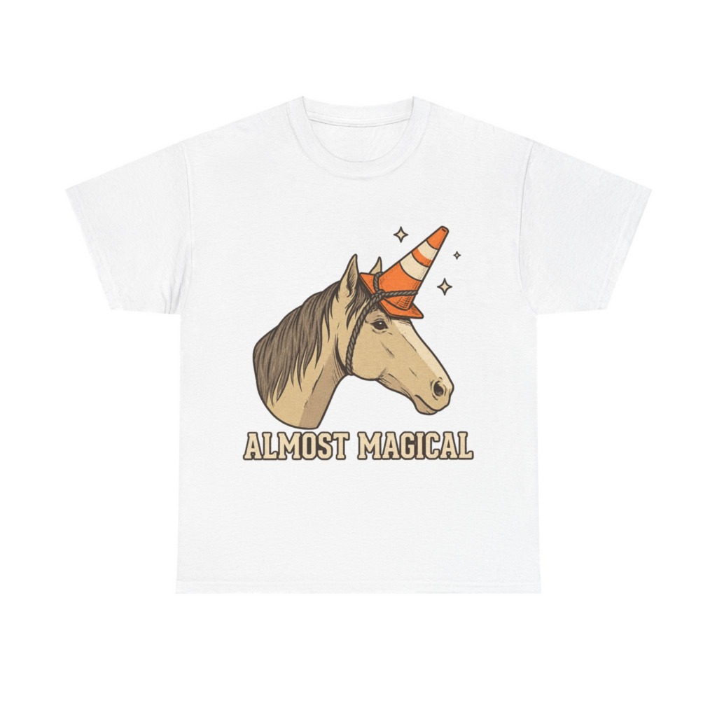 T-Shirt: Almost Magical Traffic Cone Unicorn