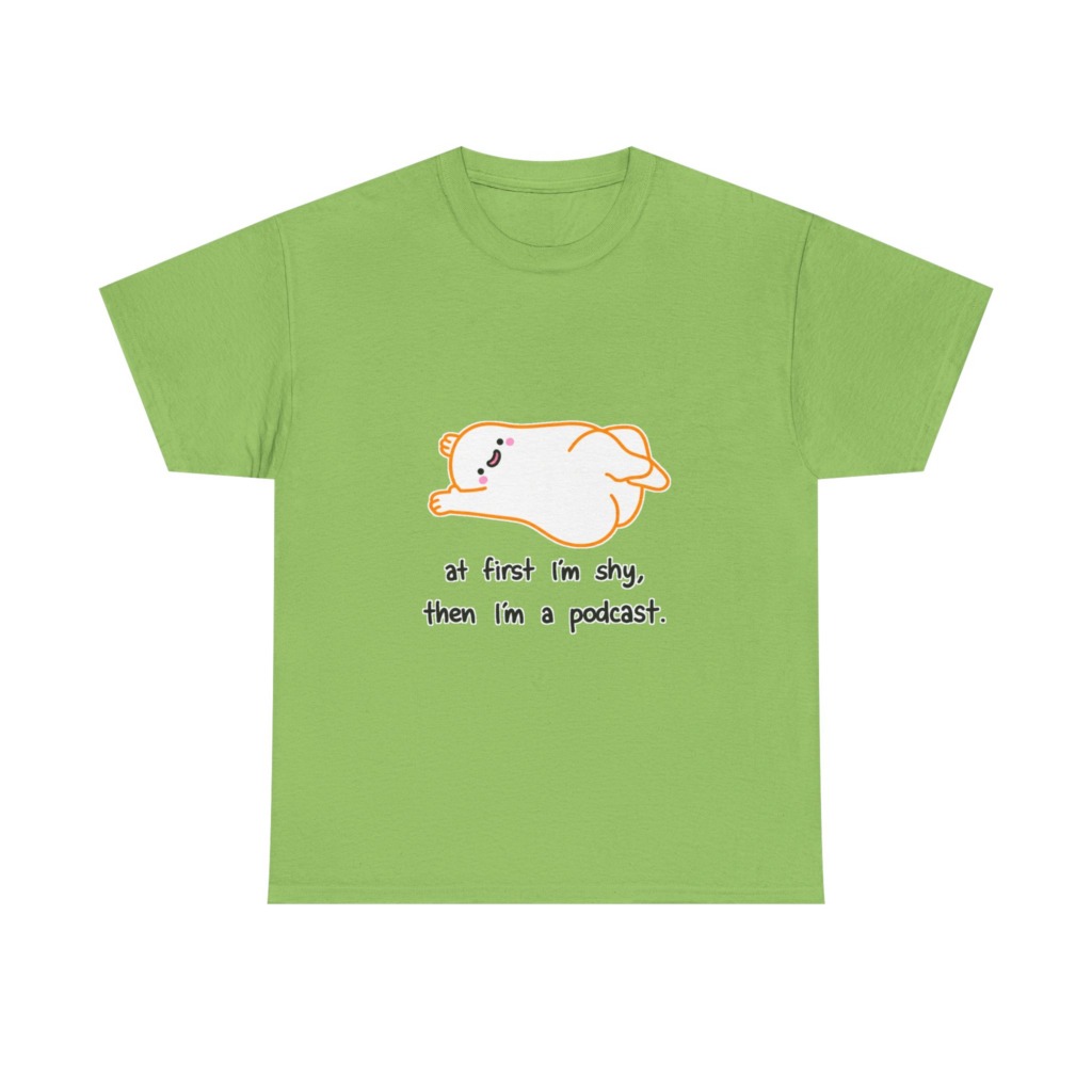 T-Shirt with Shy Podcast Creature Graphic