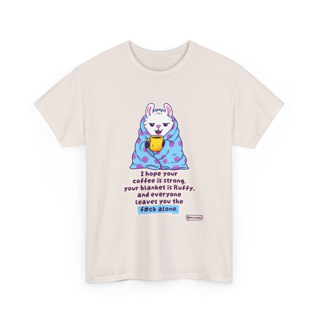 Sarcastic Llama Coffee & Blanket Graphic T-Shirt
