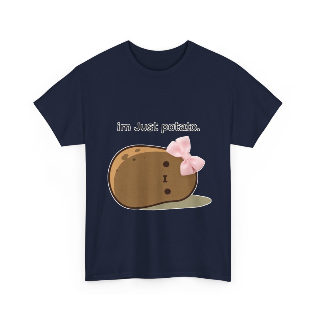 White Just Potato Graphic T-Shirt with Pink Bow