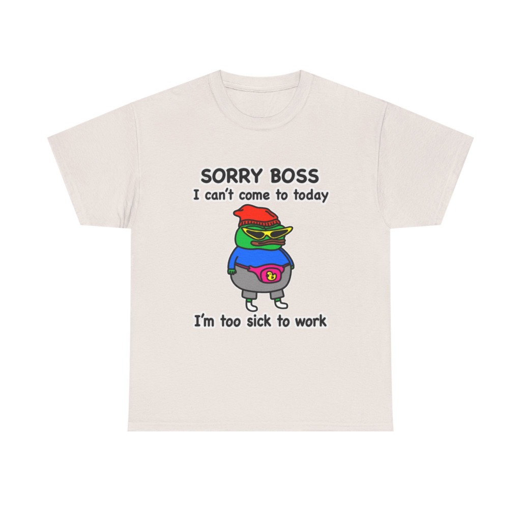 Pepe the Frog Sorry Boss Sick Day Graphic T-Shirt