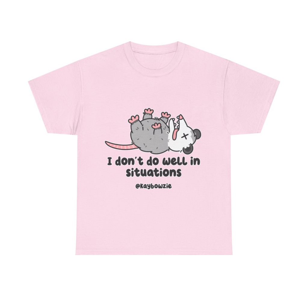 Opossum Playing Dead 'I Don't Do Well' Graphic T-Shirt
