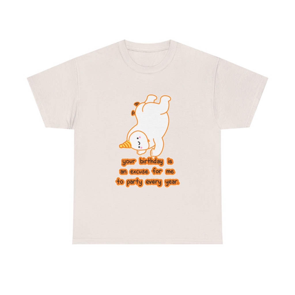 T-Shirt: Playful Handstand Bear Birthday Quote