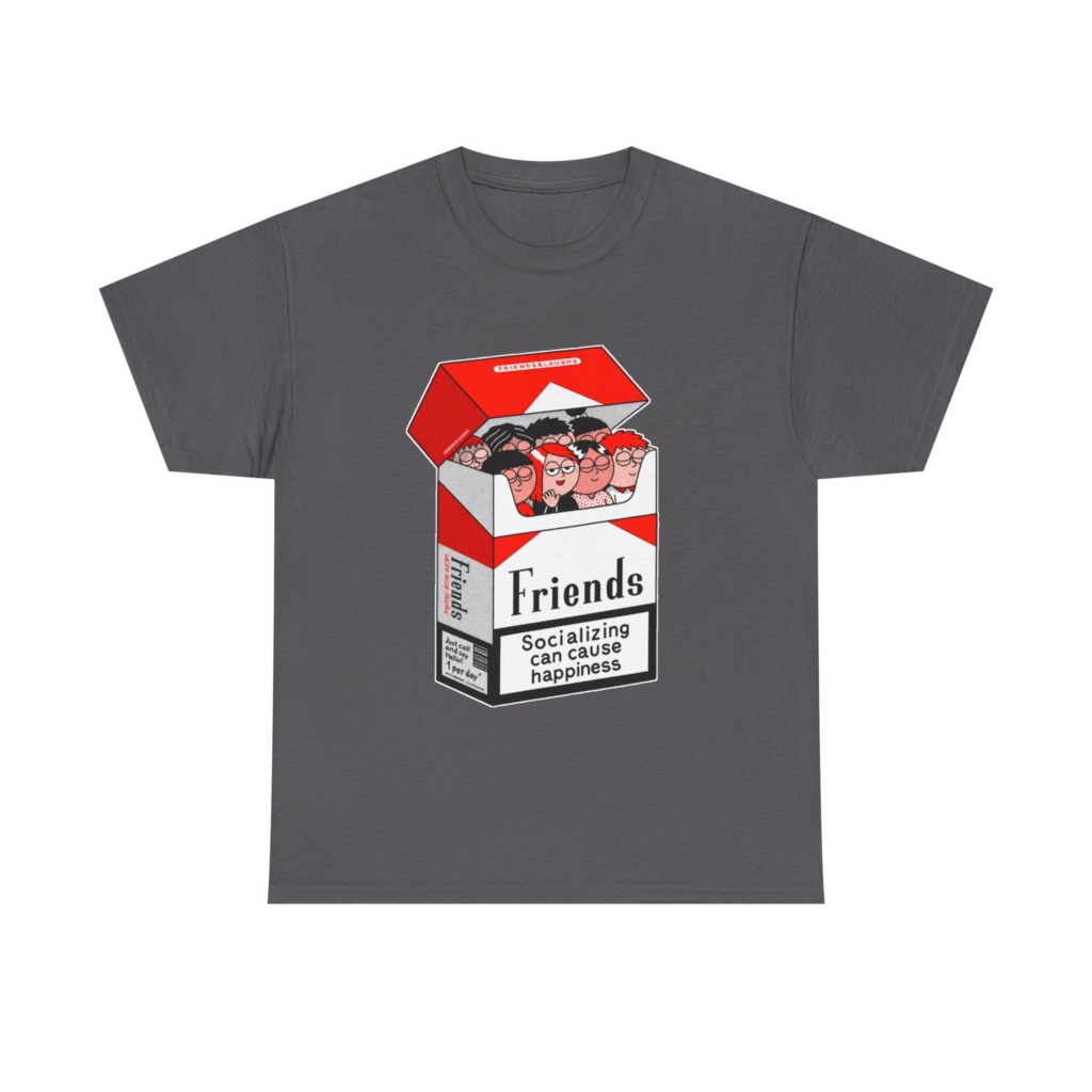 Graphic Tee: Friends Socializing Cigarette Pack