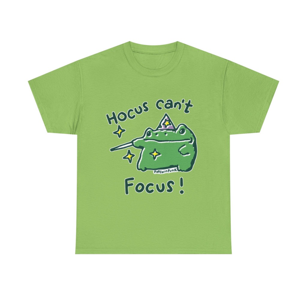 "Hocus Can't Focus!" Wizard Frog T-Shirt