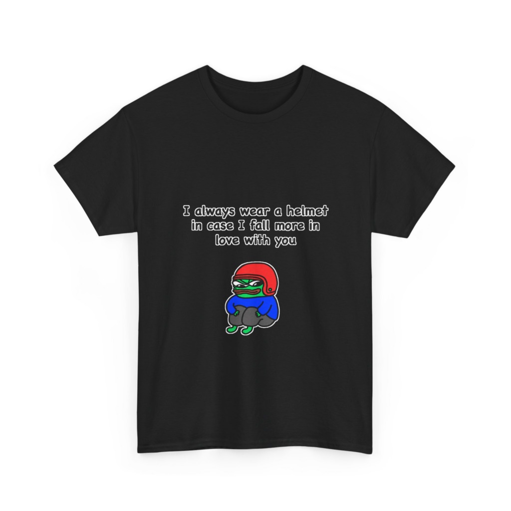 T-Shirt: Helmet-Wearing Pepe Frog Love Quote