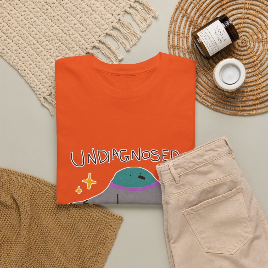 T-Shirt with Pigeon 'Undiagnosed' Graphic