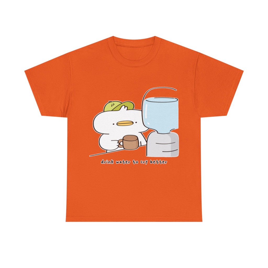 T-Shirt with 'Drink Water to Cry Better' Duck Print