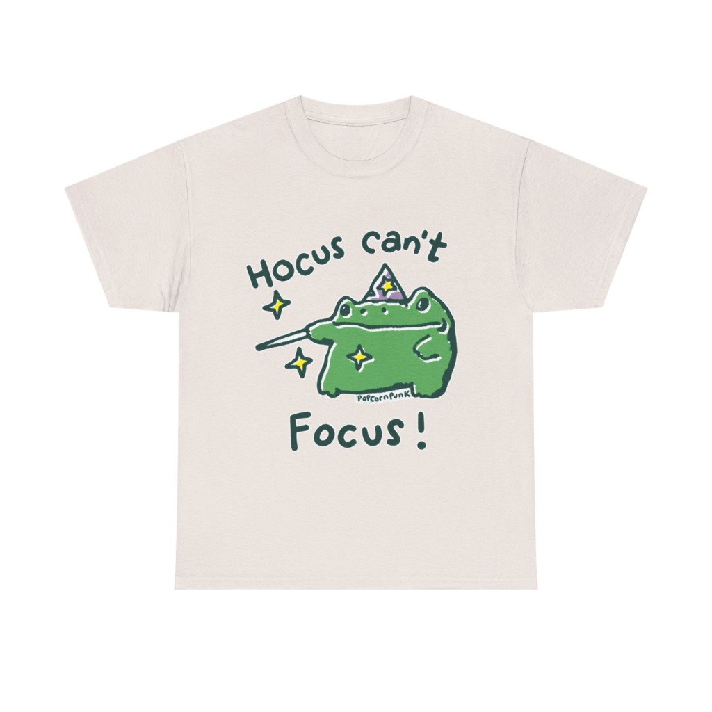 "Hocus Can't Focus!" Wizard Frog T-Shirt