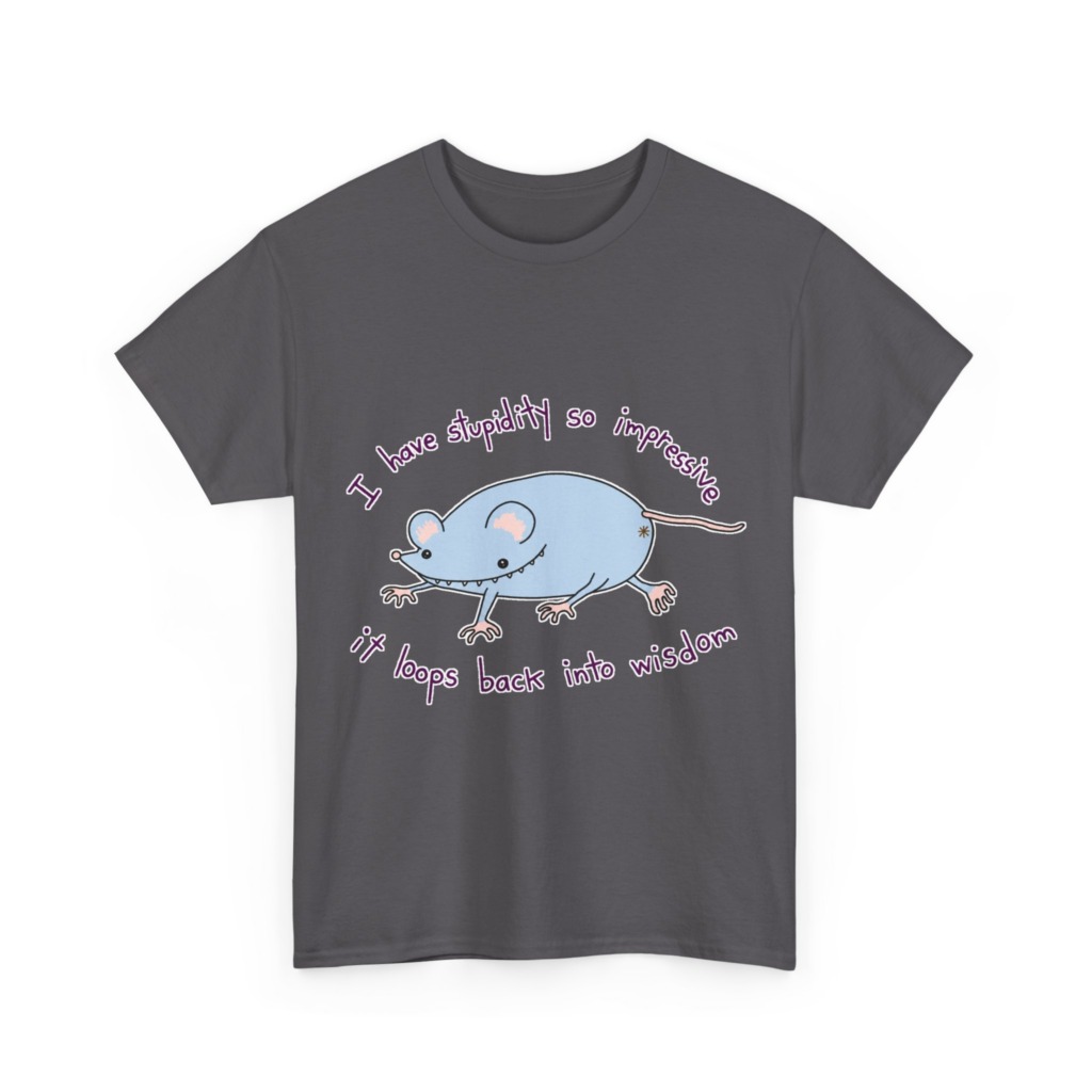 Cartoon Mouse 'Stupidity' Graphic T-Shirt