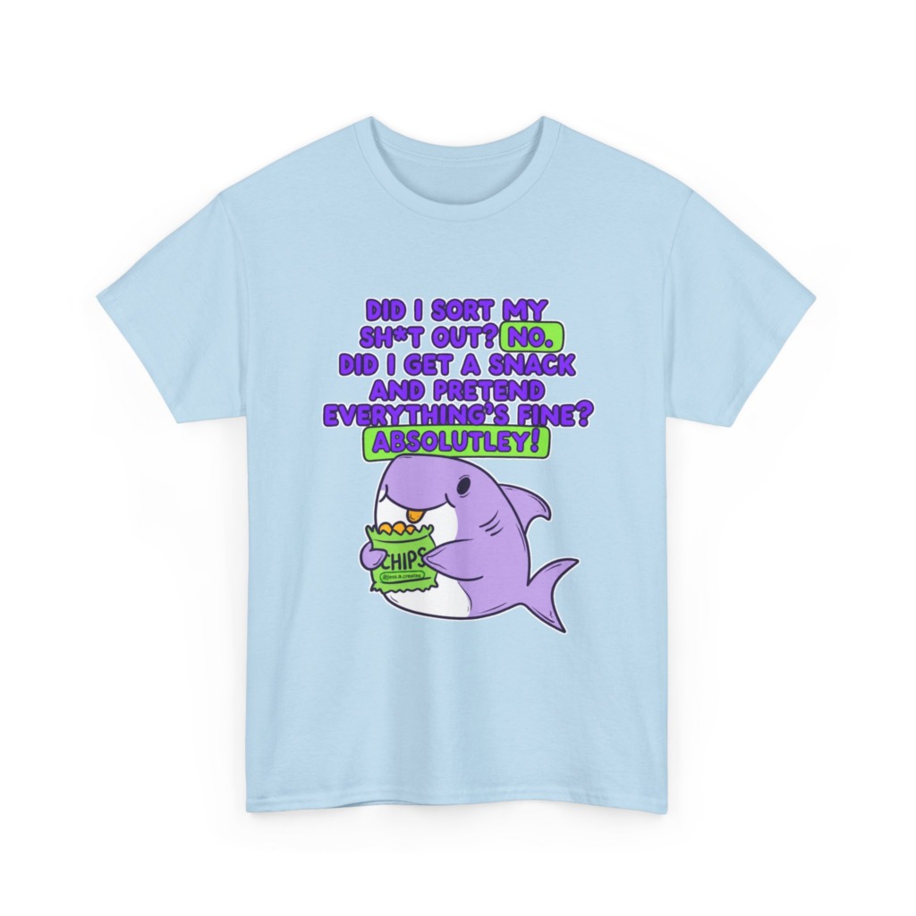 T-Shirt: Shark Eating Chips Funny Quote
