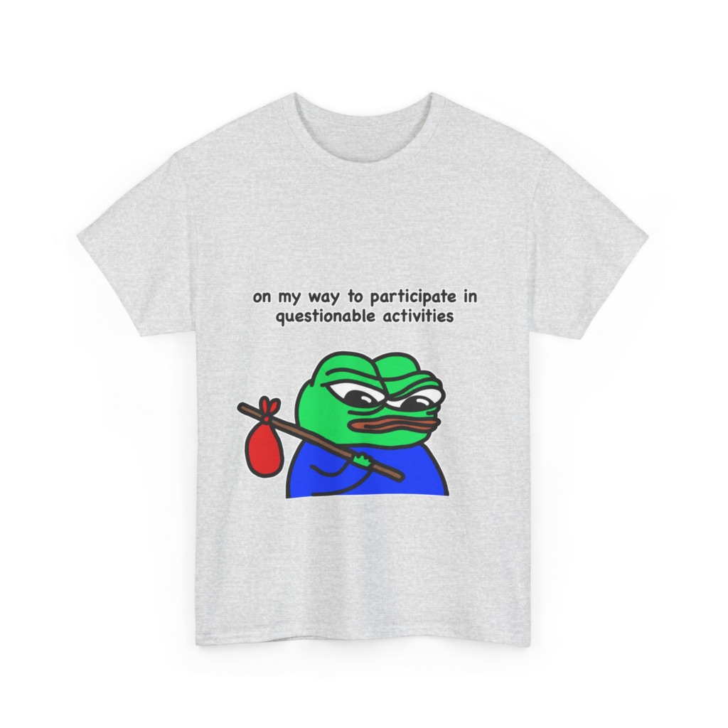 T-Shirt: Questionable Activities Pepe Frog Print