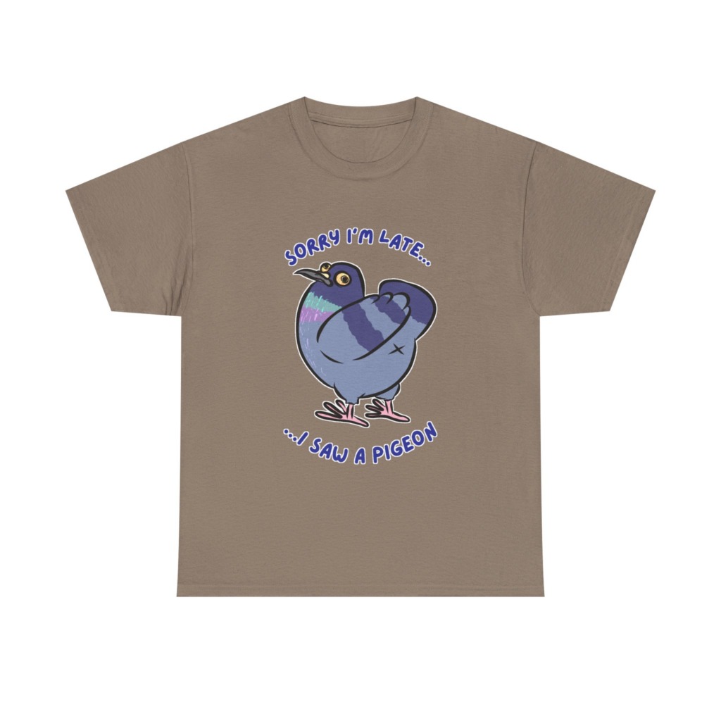 Pigeon 'Sorry I'm Late' Graphic T-Shirt