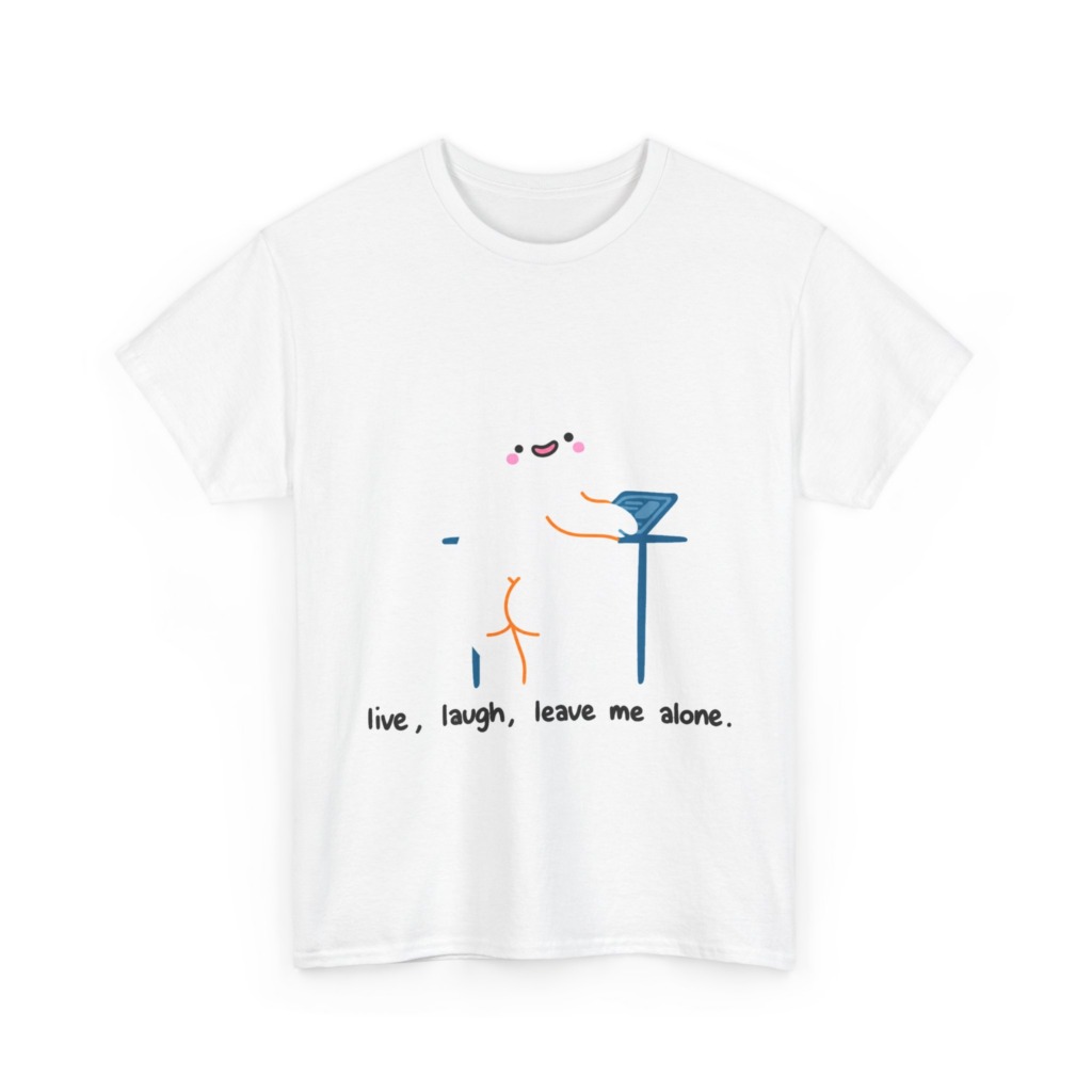 T-Shirt with Live, Laugh, Leave Me Alone Ghost Graphic