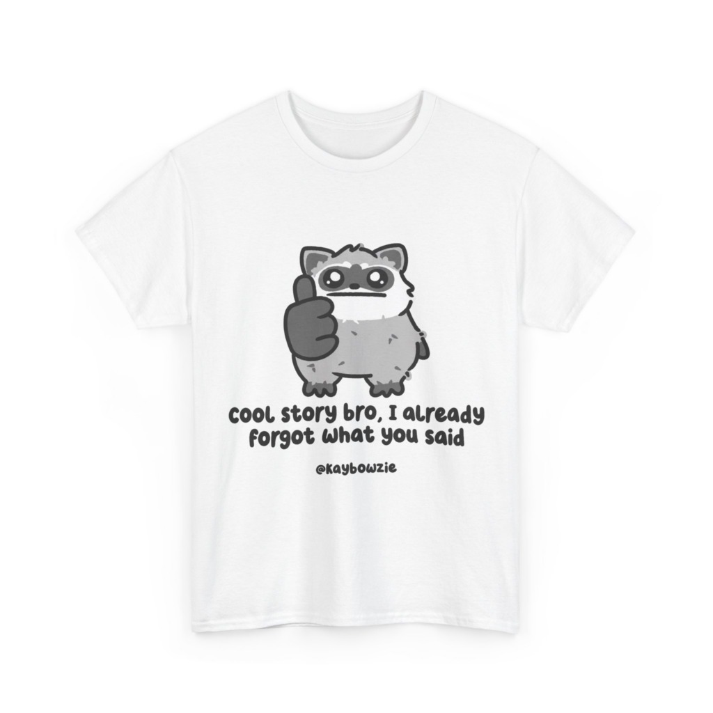 Sarcastic Raccoon 'Cool Story Bro' Graphic Tee