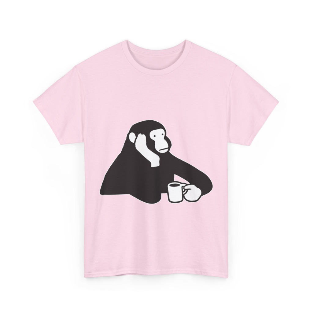 T-Shirt: Chimp with Coffee Mug Graphic