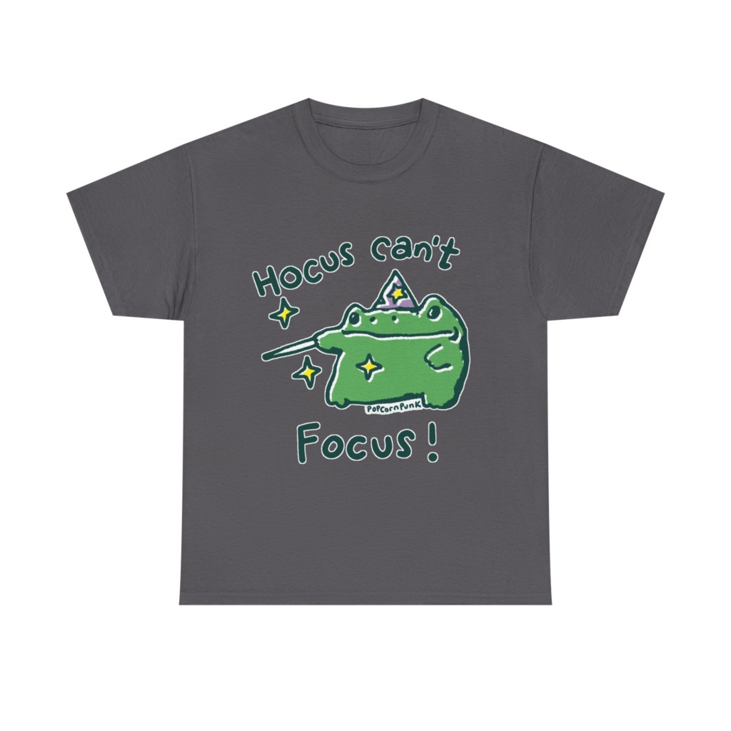 "Hocus Can't Focus!" Wizard Frog T-Shirt