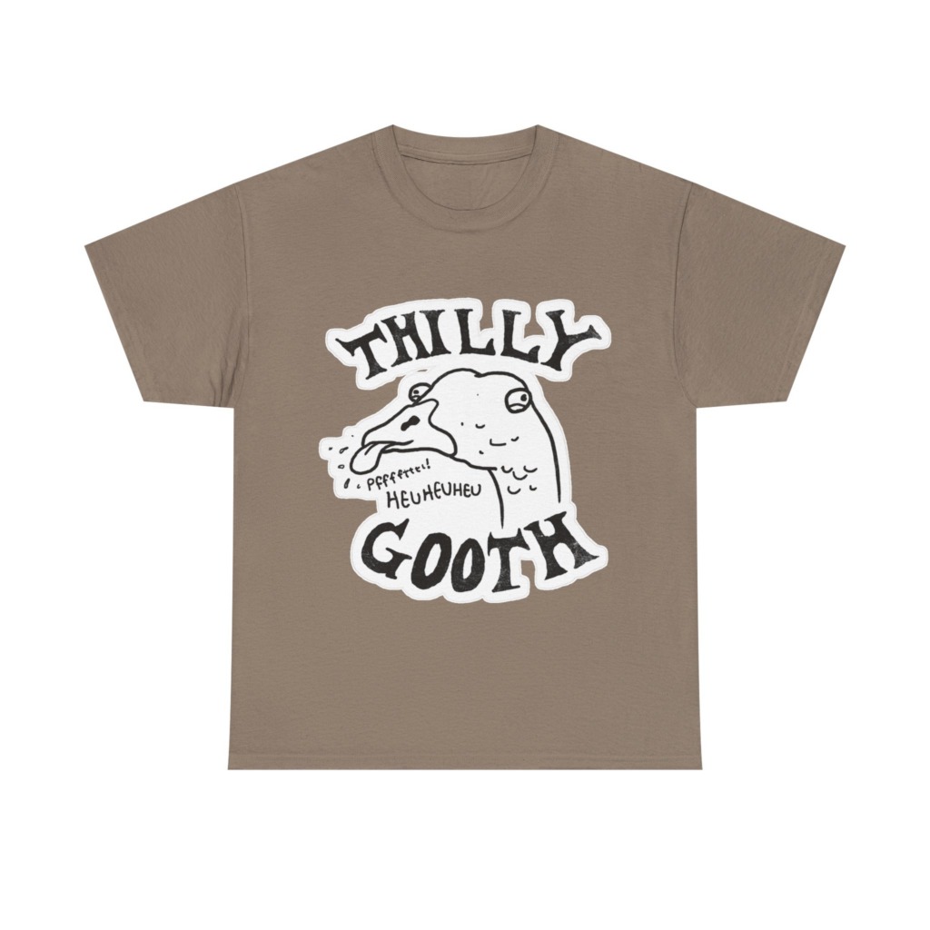 T-Shirt with Thilly Gooth Cartoon Goose Print