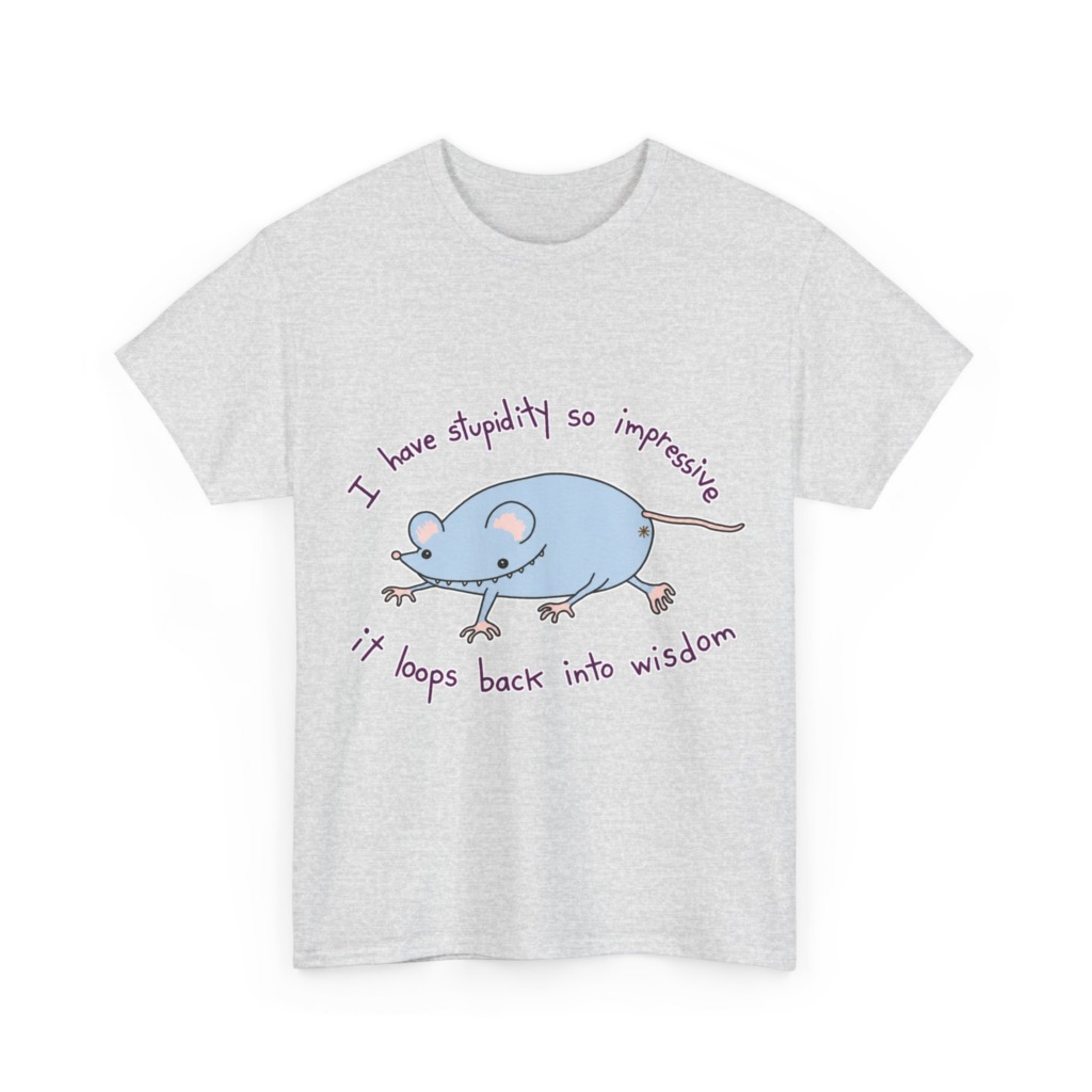 Cartoon Mouse 'Stupidity' Graphic T-Shirt