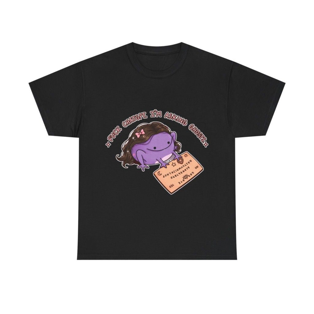 T-Shirt: Purple Frog 'Fuck ChatGPT' Ouija Design