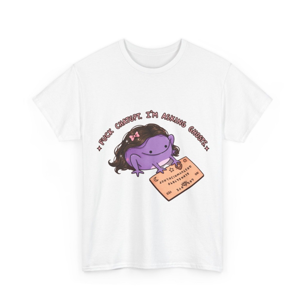T-Shirt: Purple Frog 'Fuck ChatGPT' Ouija Design