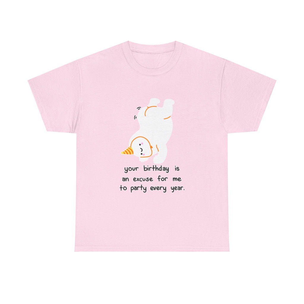 White Upside Down Party Character T-Shirt