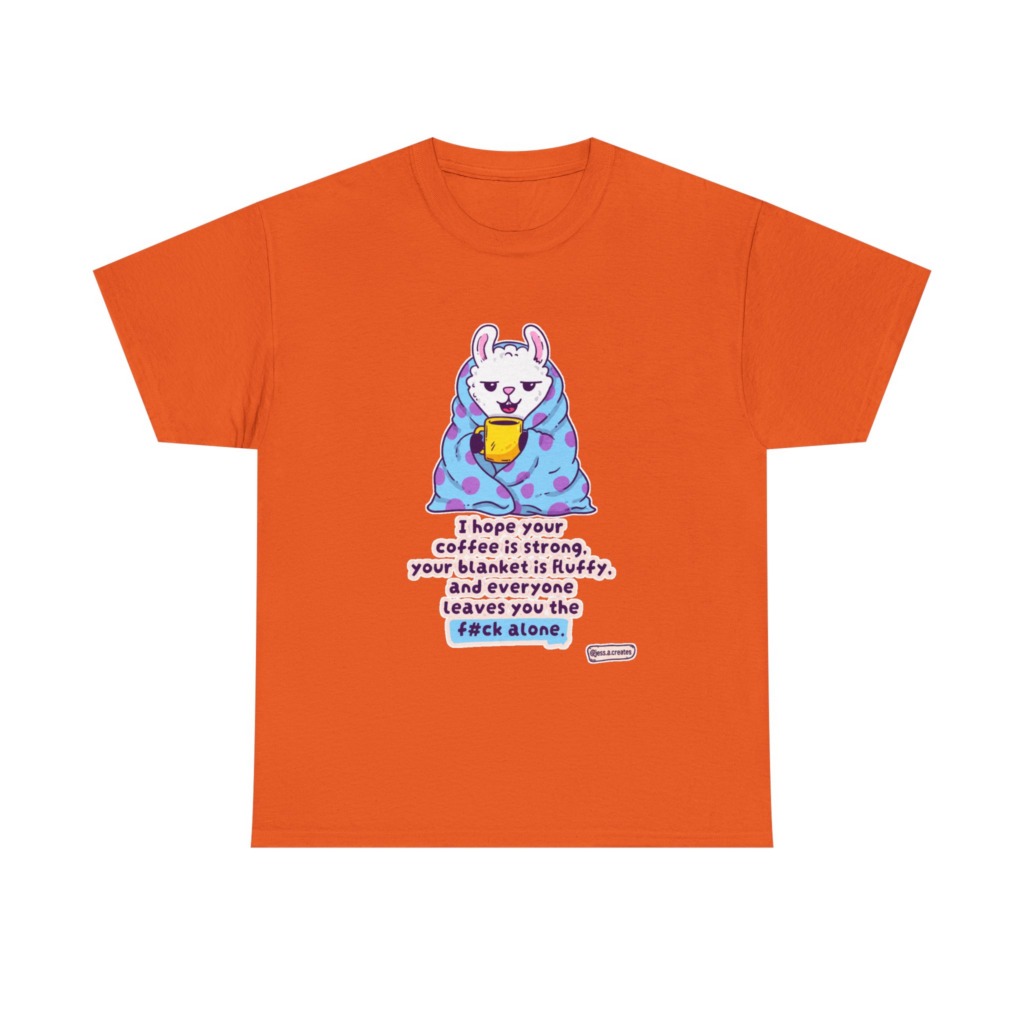 Sarcastic Llama Coffee & Blanket Graphic T-Shirt