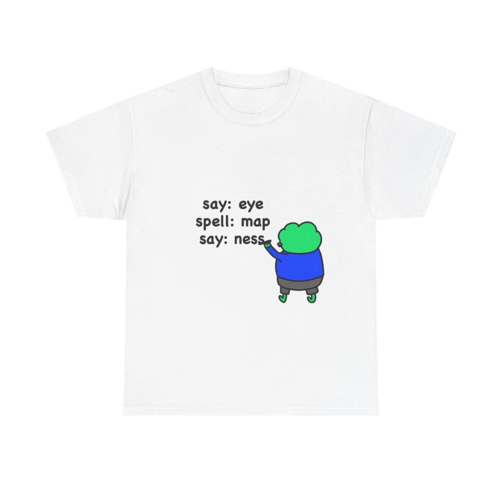 Eye Map Ness" Funny Character Graphic T-Shirt