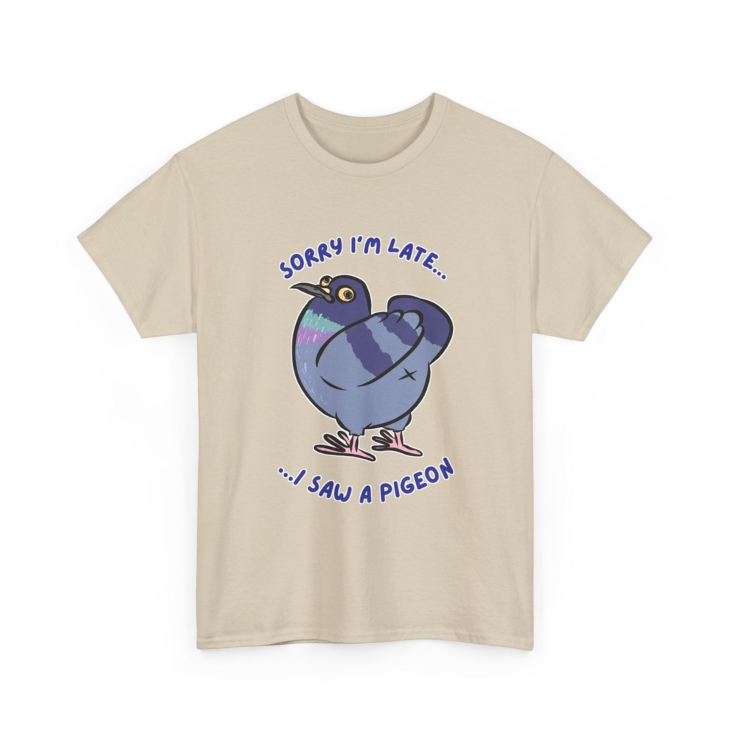 Pigeon 'Sorry I'm Late' Graphic T-Shirt