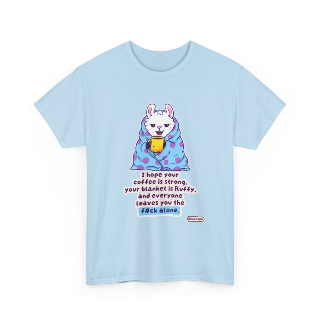 Sarcastic Llama Coffee & Blanket Graphic T-Shirt