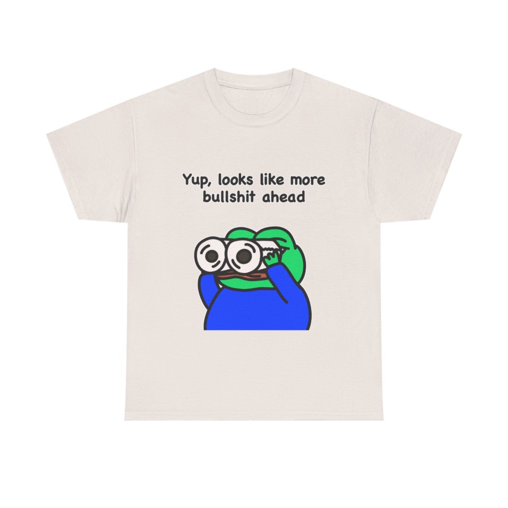 Frog T-Shirt: Binoculars & 'Bullshit Ahead' Graphic
