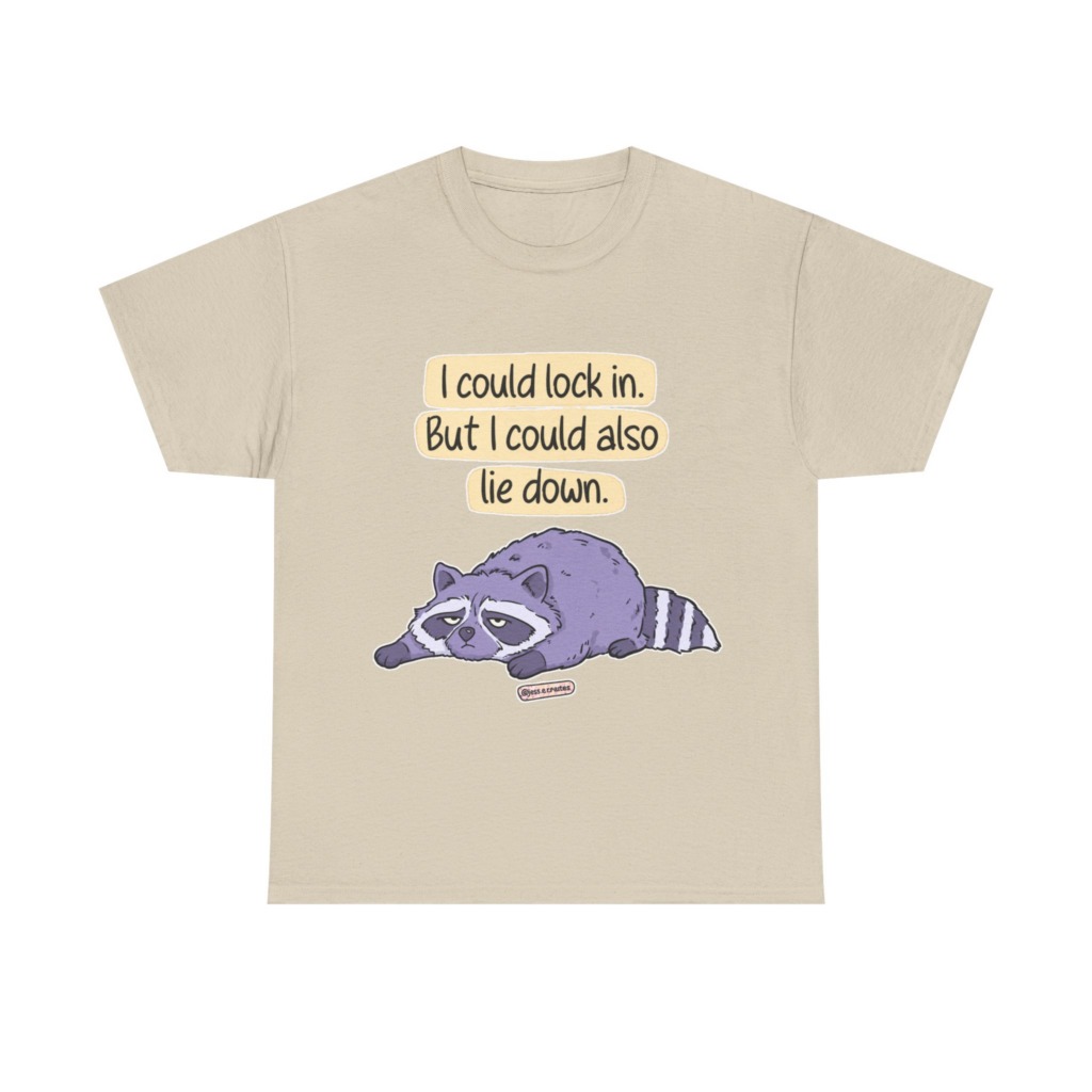 Raccoon "I Could Lie Down" Graphic Tee